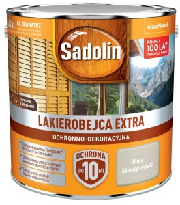 SADOLIN EXTRA- lakierobajca do drewna, biała skandynawska, 2.5l 