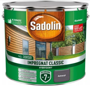 SADOLIN CLASSIC HYBRYDOWY- impregnat do drewna, antracyt, 9l