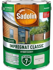 SADOLIN CLASSIC HYBRYDOWY- impregnat do drewna, biały kremowy, 4.5l