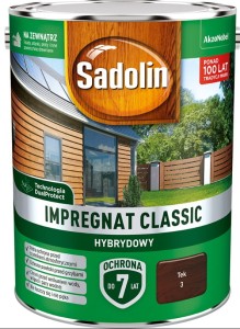 SADOLIN CLASSIC HYBRYDOWY- impregnat do drewna, tek, 4.5l