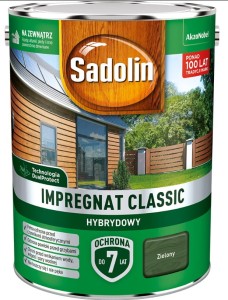 SADOLIN CLASSIC HYBRYDOWY- impregnat do drewna, zielony, 4.5l