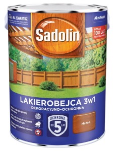 SADOLIN LAKIEROBEJCA 3w1, mahoń, 5l