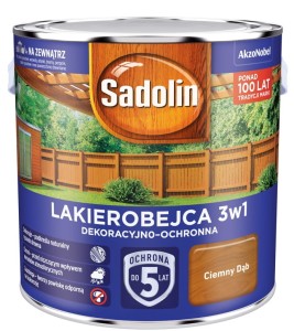 SADOLIN LAKIEROBEJCA 3w1, ciemny dąb, 2.5l