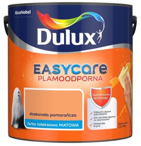 DULUX EASY CARE- farba plamoodporna,  Doskonała Pomarańcza, 2.5l