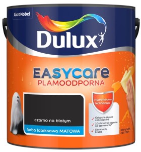 DULUX EASY CARE- farba plamoodporna, kol. Czarno na Białym, 2.5l