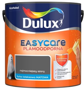 DULUX EASY CARE- farba plamoodporna, kol. Najmocniejszy Szary, 2.5l