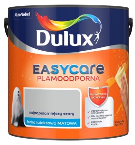 DULUX EASY CARE- farba plamoodporna, kol. Najpopularniejszy Szary, 2.5l