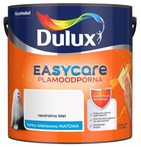 DULUX EASY CARE- farba plamoodporna, kol. Neutralna Biel, 2.5l