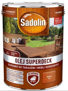 SADOLIN SUPERDECK- olej do drewna, mahoń, 5 l
