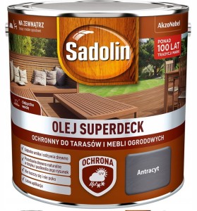 SADOLIN SUPERDECK- olej do drewna, antracyt, 2.5 l