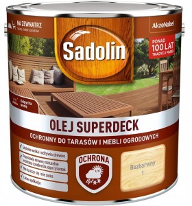 SADOLIN SUPERDECK- olej do drewna, bezbarwny, 2.5 l