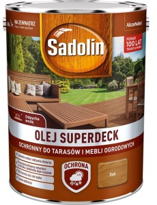 SADOLIN SUPERDECK- olej do drewna, dąb, 5l 