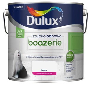 DULUX SZYBKA ODNOWA- boazerie, biała, 2,5l 