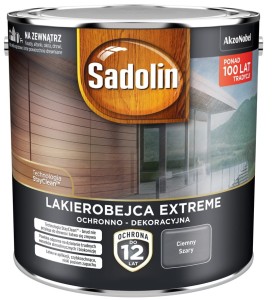 SADOLIN EXTREME- lakierobajca do drewna, ciemna szara, 2.5l