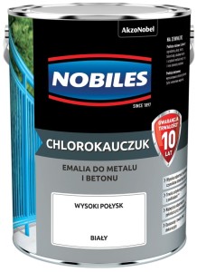 NOBILES CHLOROKAUCZUK- emalia do betonu i metalu, biała, 5 l