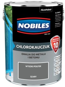 NOBILES CHLOROKAUCZUK- emalia do betonu i metalu, szara, 5 l