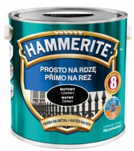 HAMMERITE- prosto na rdzę, matowa, czarna, 2.5 l
