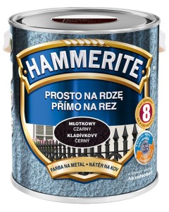 HAMMERITE EFEKT MŁOTKOWY- prosto na rdzę, czarna, 2.5 l