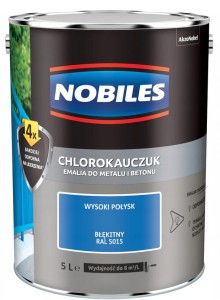 NOBILES CHLOROKAUCZUK- emalia do betonu i metalu, błękitna, RAL 5015, 5 l