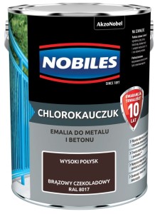 NOBILES CHLOROKAUCZUK- emalia do betonu i metalu, brąz czekoladowy RAL 8017, 5 l