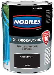 NOBILES CHLOROKAUCZUK- emalia do betonu i metalu, czarna, 5 l