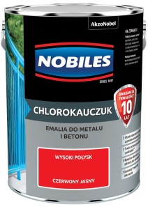 NOBILES CHLOROKAUCZUK- emalia do betonu i metalu, czerwona jasna, 5 l