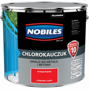 NOBILES CHLOROKAUCZUK- emalia do betonu i metalu, czerwona jasna, 10l