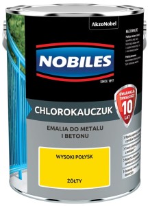 NOBILES CHLOROKAUCZUK- emalia do betonu i metalu, żółta, 5 l
