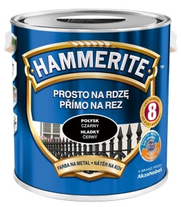 HAMMERITE- prosto na rdzę, połysk, czarna, 2.5 l