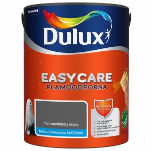 DULUX EASY CARE- farba plamoodporna, kol. Najmocniejszy Szary, 5l